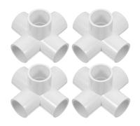 MAGICLULU 4 Pezzi Raccordo in Pvc a 5 Vie per Tubi da 21mm, Struttura 3d Resistente e Bianca, per Irrigazione Giardino e Progetti Creativi di Mobili Fai da Te