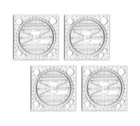 MAGICLULU 4 Pezzi Righello Geometrico Righello di Disegno in Plastica Strumento di Misurazione per Architettura Design Artistico e Tecniche di Reticolazione