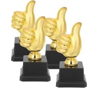 MAGICLULU 4 Pezzi Trofei per in Plastica, Premio Giocattolo Creativo Pollice, Trofei di Calcio e Danza per Concorso Scolastico e Feste, Set Leggero e Sicuro per