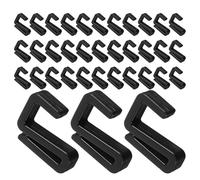 MAGICLULU 40 Ganci a S in Plastica Nera, Ganci Appendiabiti Piatti Salvaspazio Design Stabile, Set da 40 Pezzi per Organizzazione Armadi, Bagno, Garage e Appendere Asciugamani e Borse
