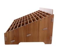 MAGICLULU 48griglia Organizer da Scrivania per Aula in Legno Marrone Scomparti per Cellulare e Calcolatrice Supporto per Telefono da Ufficio Scolastico