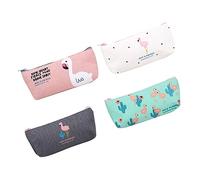 MAGICLULU 4pezzi Astuccio Per Penne e Cosmetici Design Flamingo Portaoggetti Multifunzionale Per Cancelleria e