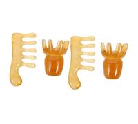 MAGICLULU 4pezzi Pettine Gua Per Massaggi Del Capelluto Resina Cera Api Per Stimolare La Circolazione e Alleviare Strumento Portatile Per Famiglia e