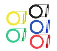 MAGICLULU 5 Pezzi Cavo a Gancio Doppio, Test Hook Lead Multifunzione in Silicone, per Multimetro Digitale, Installazione Facile, Ganci Connettori di Ricambio, per Laboratori di Fisica
