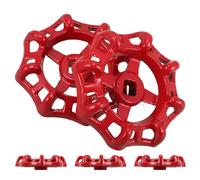 MAGICLULU 5 Pezzi Maniglia della Valvola a Saracinesca in Ferro Spesso Rosso, Ruota Resistente Agli Urti per Tubi Dell'acqua, per Uso Esterno e Settore Petrolifero
