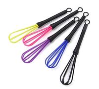MAGICLULU 5 pezzi Sbattitori Manuali in Plastica Colorati Mini Miscelatori per Tinture Agitatore con Gancio per Facile Pulizia Utensile Compatto per Uova e Farine Colore Casuale