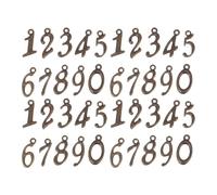 MAGICLULU 50 Pezzi Ciondoli Numeri Arabi 0-9 in Lega per Gioielli Fai da Te, Accessori per Creazione Braccialetti e Portachiavi, Ciondoli Vintage Bronzo Antico, Leggeri e Resistenti