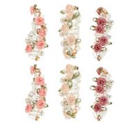 MAGICLULU 6 elastici per capelli con cordino telefonico - elastici a spirale con fiore di rosa - accessori per capelli con perle anti-inceppamento per lo styling quotidiano e per le feste delle donne