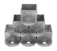 MAGICLULU 6 Pezzi Base per Palo da Terrazza, Base per Montaggio Palo, Alluminio, Foro 32mm, per Installazioni di Ringhiere Esterne, Scuole, Parchi e Aree Residenziali