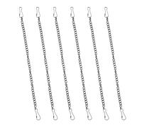 MAGICLULU 6 Pezzi Catene Nere in Ferro Zincato 1,2 Mm 20 Cm con Clip Regolabili per Appendere Targhette, Cartelli e Ventilatori da Soffitto, Catene Decorative Sospese per Uffici e Negozi