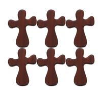 MAGICLULU 6 pezzi di croce in legno: croce religiosa da preghiera delle dimensioni di un palmo - strumento di meditazione portatile e confortante per il culto cattolico