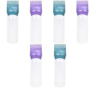 MAGICLULU 6 Pezzi Flacone Applicatore Pettine per Tintura Chioma, Bottiglia Root Comb in Pp, Riutilizzabile e Facile da Pulire, Verde o Porpora, per Barber Shop e Scuole di Estetica