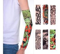 MAGICLULU 6 Pezzi Manicotti Braccio per Protezione Solare e Copertura Tatuaggi, Materiale Traspirante in Poliestere, Unisex per Attività All'aperto come Guida e Ciclismo