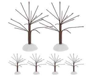 MAGICLULU 6 Pezzi Mini Albero Modello in Ferro e Plastico Color Caffè per Decorazioni Fai-da-te e Paesaggi Ferroviari, per Scenari di Casa e Tracciati Ferroviari