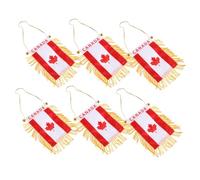 MAGICLULU 6 Pezzi piccola bandiera appesa banner a tema blu sospeso per OH Bandiera del finestrino dell'auto ministriscioni piccoli striscioni piccola bandiera del Canada Mini bandiere Raso