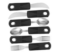 MAGICLULU 6 Pezzi Utensili Per Mangiare Anziani Utensili Adattivi Ponderati Cucina Per Disabilità Impugnatura Piatto Da Portata Posate Forchette Stoviglie Supporto Per Alimentazione