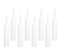 MAGICLULU 8 Pezzi Tubetti Vuoti per Sigillante in Plastica Bianca Opaca Riutilizzabili con Punta per Stucco Calafataggio e Colla per Vetro Compatibili con Strumenti Standard di Sigillatura