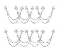 MAGICLULU 8pezzi Clip Magnetiche per Indumenti con Catena Chiusura Rapida per Polsini e Gamba dei Pantaloni senza Cuciture Regolabile per Sport all Aperto e Uso Quotidiano Accessorio