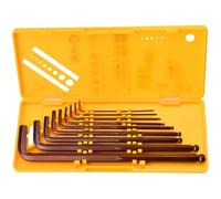MAGICLULU 9 Pezzi Chiave a Brugola Angolare in Acciaio Legato Marrone | Superficie Liscia ed Ergonomica, Copertura Multi Misura, per Manutenzione Industriale e Componenti Bici
