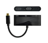MAGICLULU Adattatore da Usb-c a Vga 4k X 2k con Audio, Nero | USB 3.1 Type C, USB 2.0 e Jack 3, 5mm, Metallo e Plastica, Plug And Play