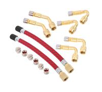 MAGICLULU Adattatore Valvola Pneumatici con Tubo di Estensione Antiperdita per Bici Ruote Deep Rim Clip Rapida per Gonfiaggio Accessorio Portatile per Ciclisti Professionisti