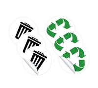 MAGICLULU Adesivi per Riciclaggio per Bidoni della Spazzatura Set da 6 Pezzi in PVC Etichette Autoadesive per Raccolta Differenziata per Contenitori e Superfici Lisce