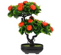 MAGICLULU Albero di Arancio Artificiale Pianta da Frutto Finta in Vaso Simulazione Albero di Agrumi Bonsai con Vaso di Plastica Albero Finto Realistico per La Decorazione Della Cucina B