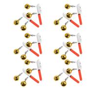 MAGICLULU Allarme per Morso Pesca Notturna con Campanello e Luce LED Verde Design Antiscivolo in Abs e Rame 12 Pezzi per Canna da Pesca