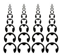MAGICLULU Anelli Elastici E-clip Custodia Trasparente 9 Misure Assortite Set 328 Pezzi in Acciaio Manganese Nero per Cuscinetti e Alberi in Macchinari ed Elettrodomestici