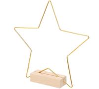 MAGICLULU Anello a Stella a Cinque Punte e Centrotavola Artigianali con Base in Legno in Metallo Oro per Decorazioni Matrimonio Fai da Te per Feste