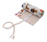 MAGICLULU Astuccio Arrotolabile per Penne e Matite da Disegno 48 Scomparti in Tela Portatile Organizer Colore Tinta Unita per Artisti e Studenti Uso Scuola e Ufficio