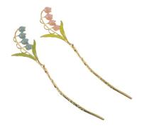 MAGICLULU Bacchette per Chioma da Donna in Metallo, Set 2 Pezzi Design Vintage a Fiore, Accessori per Chignon e Acconciature Stile Han, Forcine per Chioma Lisci e Ricci, Stile Retrò