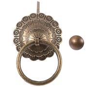 MAGICLULU Batacchio per Porta D’ingresso in Rame Antico, Anello Solido per Batacchio Porta Casa, Ferramenta Decorativa Classica per Porte Villa Vintage