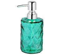 MAGICLULU Bottiglie Vuote 330ml con Pompa Argentata, Dispenser per Sapone Liquido e Shampoo, Flaconi Ricaricabili in Vetro con Texture Diamantata, per Bagno e Lozioni Corpo Set da 2 Pezzi