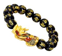 MAGICLULU Bracciale da Uomo in Lega Perline e Simbolo di Ricchezza, Braccialetto Portafortuna Adatto a Tutte le Occasioni per Fidanzati e Partner