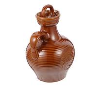 MAGICLULU Brocca di Vino in Ceramica Marrone da 500ml Manico Sicuro, Design Semplice ed Elegante, Decantatore Portatile Multifunzione per Casa e Ristorante