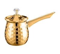 MAGICLULU Caffettiera Turca Vintage in Metallo Dorato Pentolino per Caffè Bollitore per Latte e Tè Scalda Burro Multifunzione per Cucina e Viaggio