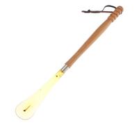 MAGICLULU Calzascarpe lungo Manico in Legno e Testa in Gomma, Attrezzo Portatile per Donne Incinte e Anziani Foro per Appendere, Strumento Resistente per Facilitare la Calzata e Sollevare