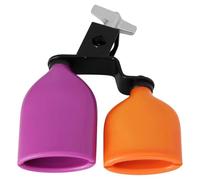 MAGICLULU Campanaccio Bicolore Tono Alto e Basso per Batteria Accessorio Blocco Percussioni in Legno Medio Kit Strumento a Percussione per e Musicisti Fissaggio Regolabile per Supporti