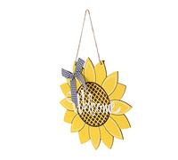 MAGICLULU Cartello di Benvenuto Girasole Targa Decorativa da Appendere alla Porta in Legno Decorazione Murale per Ingresso o Giardino