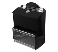 MAGICLULU Cassetta Nera per Donazioni in Acrilico e Fessura, Contenitore per Offerte Chiesa e Fondi da Muro o Scrivania, Urna Elettorale Compatta per Ufficio e Preghiere