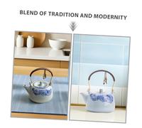 MAGICLULU Ceramic Teapot With Comfortable Handle Enameled Pottery Insulated Porcelain Kettle For Home Brewing And Small Gatherings