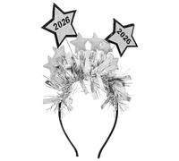 MAGICLULU Cerchietto per Chioma 2026 Argento Stelle Decorazioni Resistenti al Scolorimento per Feste di Capodanno e Party di Fine Anno Elegante alla Moda