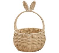 MAGICLULU Cestino Intrecciato a Mano Manici Orecchie da Coniglio, Piccolo Cesto Portaoggetti Versatile per Matrimonio e Decorazioni Casa, Colore Beige, Leggero e Compatto per Uso Multiuso