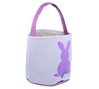 MAGICLULU cesto di coda di coniglio trattare borse con manici easter bunny easter candy present bag sacchetti di dolcetti per feste secchi pasquali per poliestere Viola,porpora