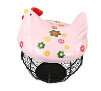 MAGICLULU Cesto Di Stoccaggio Ferro Con Coperchio Ceramica Forma Di Gallina Cesto Per Uova e Frutta Decorazione Per Scrivania Contenitore Per Patate e Aglio Stile e Funzionale