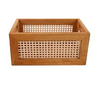 MAGICLULU Cesto in legno: casse intrecciate per esposizione - Casse decorative rustiche con manici per riporre frutta e verdura, dispensa, bagno, mensola in stile rustico.