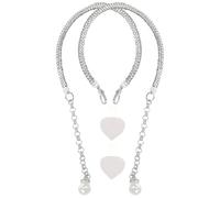 MAGICLULU Cinturino per Scarpe Tacchi in Lega di Zinco Argento Perle e Strass, Comodo e Sostituibile, per Evitare lo Scivolamento del Tallone