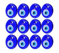 MAGICLULU Ciondoli Occhio del Diavolo in Vetro Blu Turchese 12 Pezzi da 3 Cm, Perline Decorative Fai da Te per Gioielli Artigianali e Accessori Contro Malocchio