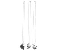 MAGICLULU Collana Cuore Amicizia 3 Pezzi in Lega Argento con Ciondoli Puzzle Colorati, Facile da Portare e Lavabile, Regalo Speciale per Migliori Amiche